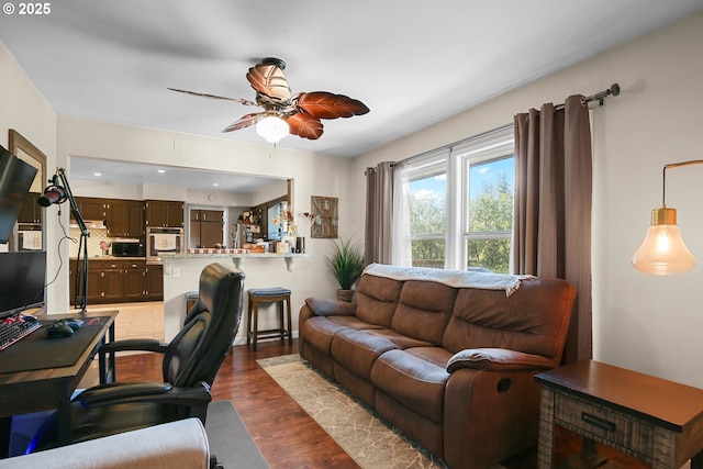 4247 Redwood Hwy, Grants Pass, OR 97527 - office with a ceiling fan, wood finished floors, and recessed lighting