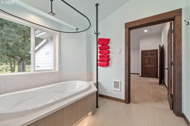86336 N Modesto Dr, Eugene, OR 97402 - full bath featuring a garden tub, heating unit, and lofted ceiling