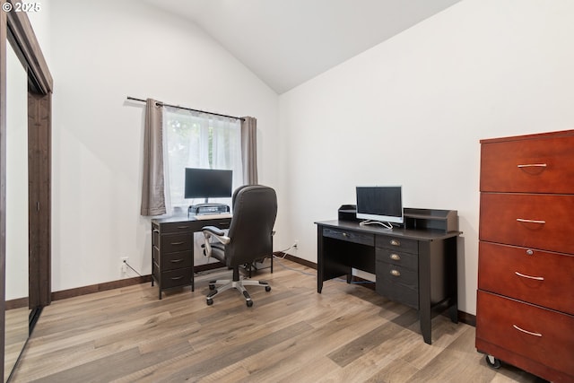 86336 N Modesto Dr, Eugene, OR 97402 - office with lofted ceiling and light wood-type flooring