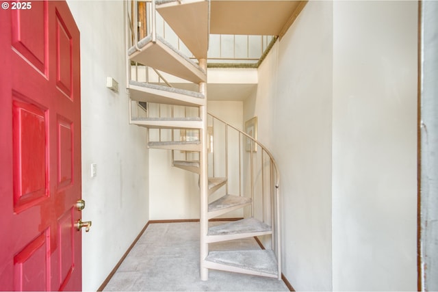 2251 SW Trachsel Dr, Beaverton, OR 97003 - foyer with stairway, baseboards, and carpet