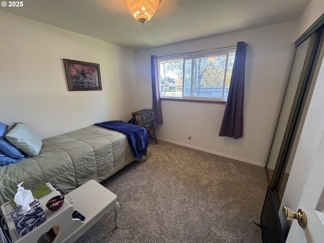 bedroom with carpet floors