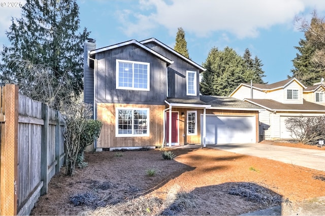 view of front of house with a garage