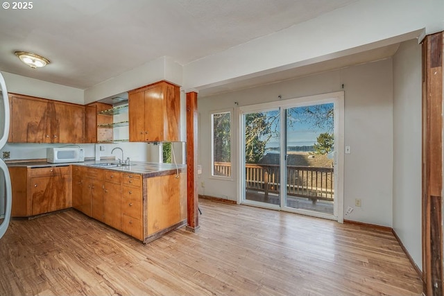 kitchen featuring sink and light wood-type flooring