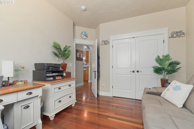 2610 Crowther Dr, Eugene, OR 97404 - office featuring dark wood-style floors and baseboards