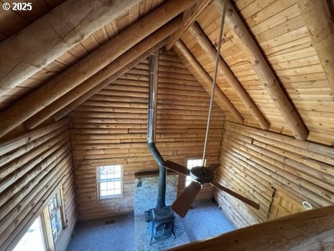 view of unfinished attic