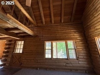 view of unfinished attic