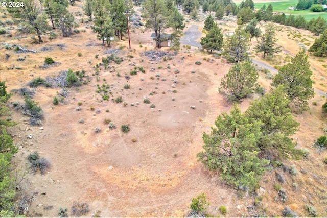 birds eye view of property with a rural view