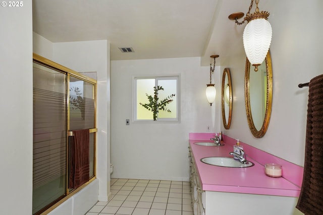 3457 Champlain Ct, Salem, OR 97304 - full bath featuring toilet, tile patterned flooring, visible vents, and a sink