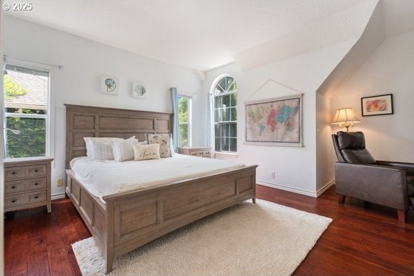 15395 SW Emerald St, Beaverton, OR 97007 - bedroom with wood finished floors, baseboards, and vaulted ceiling