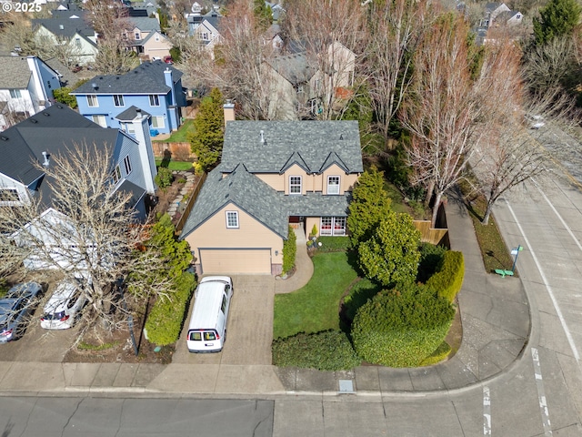 drone / aerial view with a residential view