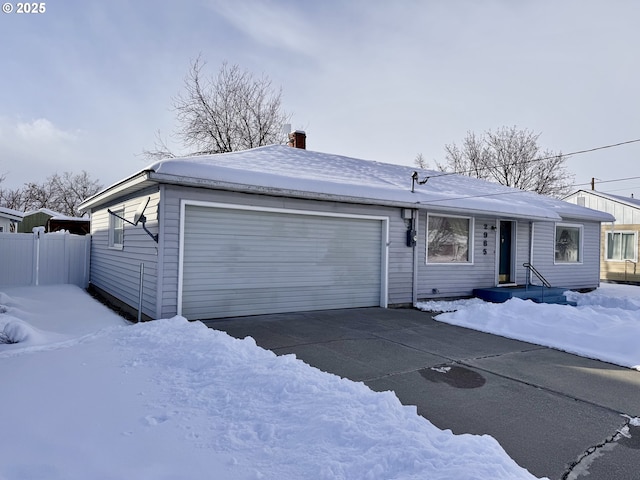 single story home featuring a garage