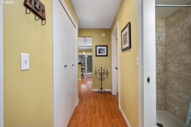 6600 SE Division St Unit 304, Portland, OR 97206 - corridor with baseboards and light wood-type flooring