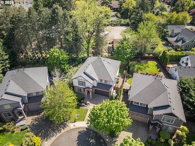 drone / aerial view with a residential view