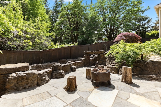 view of patio with fence