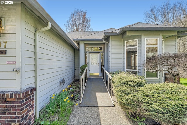 1207 NE 2nd Cir, Battle Ground, WA 98604 - view of exterior entry featuring a shingled roof