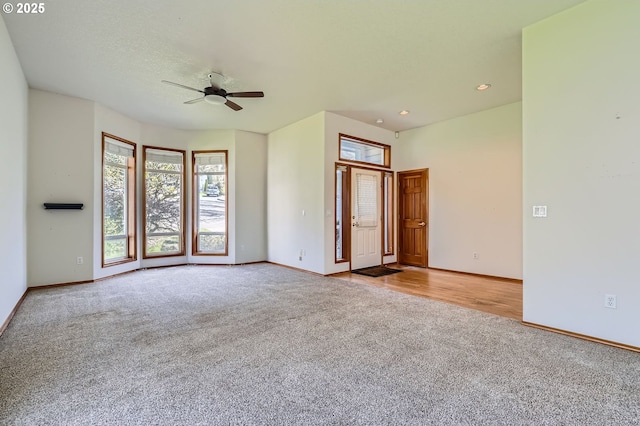 1207 NE 2nd Cir, Battle Ground, WA 98604 - spare room featuring carpet floors, ceiling fan, recessed lighting, and baseboards