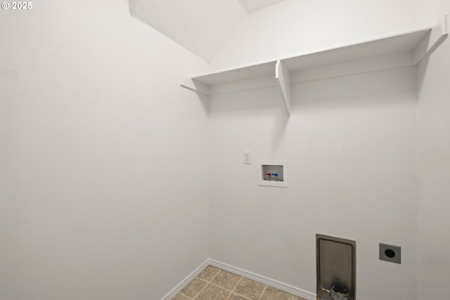 washroom with electric dryer hookup and washer hookup