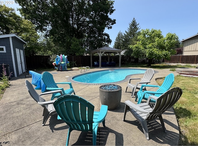 829 NE 107th Ave, Portland, OR 97220 - view of pool with a gazebo, a patio, and a fenced backyard