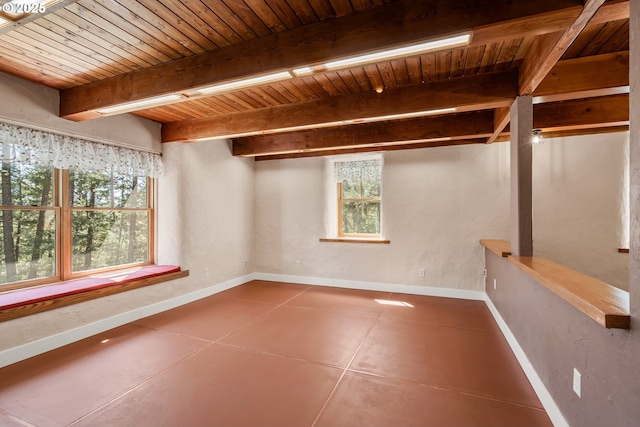 827 Tyler Creek Rd, Ashland, OR 97520 - below grade area featuring wood ceiling and baseboards