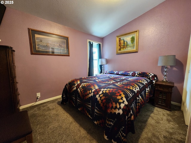 2420 Jefferson St, Port Orford, OR 97465 - carpeted bedroom with lofted ceiling and baseboards