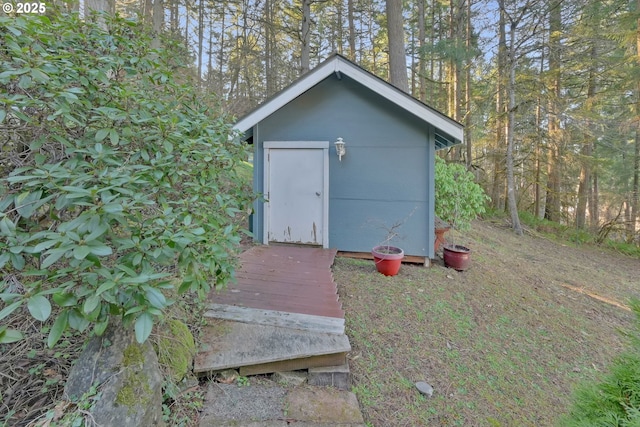 view of shed