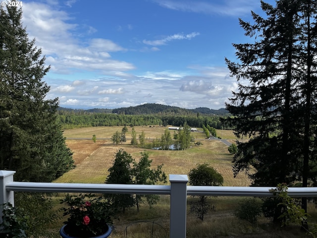 view of mountain feature with a rural view