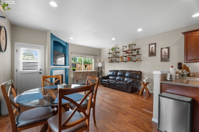 813 NW 1st Ave, Canby, OR 97013 - dining room with wood finished floors, recessed lighting, and baseboards