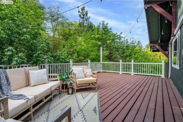 988 Savage Creek Rd, Grants Pass, OR 97527 - wooden deck featuring an outdoor living space