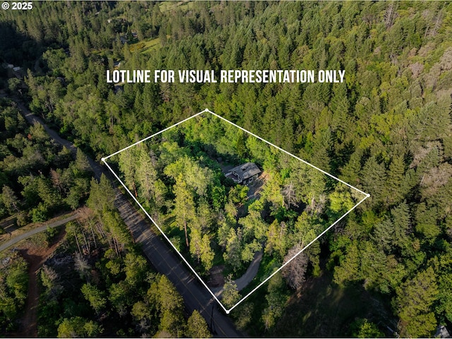 988 Savage Creek Rd, Grants Pass, OR 97527 - aerial overview of property's location with a forest and property boundaries highlighted