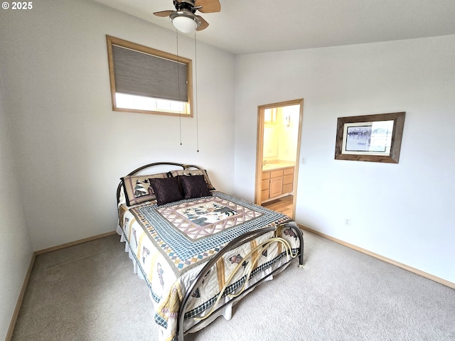 80393 Zimmer Ln, Hermiston, OR 97838 - bedroom with carpet floors, baseboards, connected bathroom, and a ceiling fan