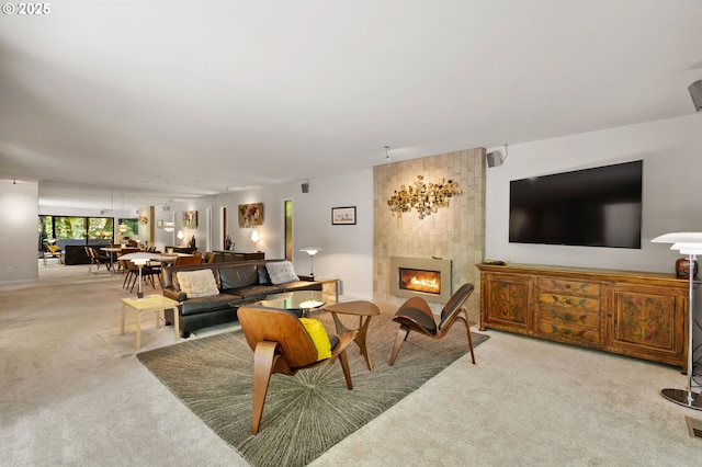 160 Iron Mountain Blvd, Lake Oswego, OR 97034 - living room featuring carpet and a large fireplace