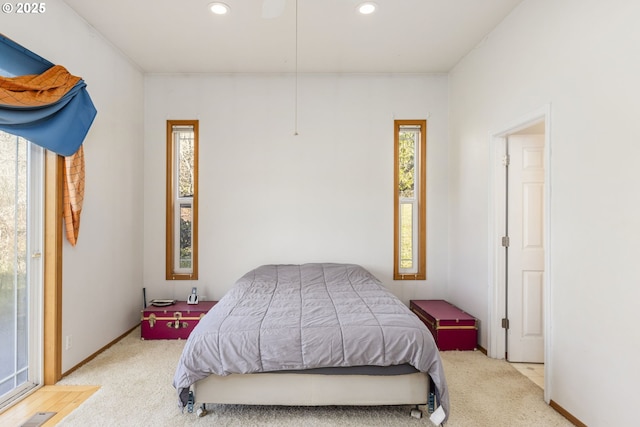 bedroom with carpet