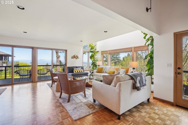 living area featuring plenty of natural light