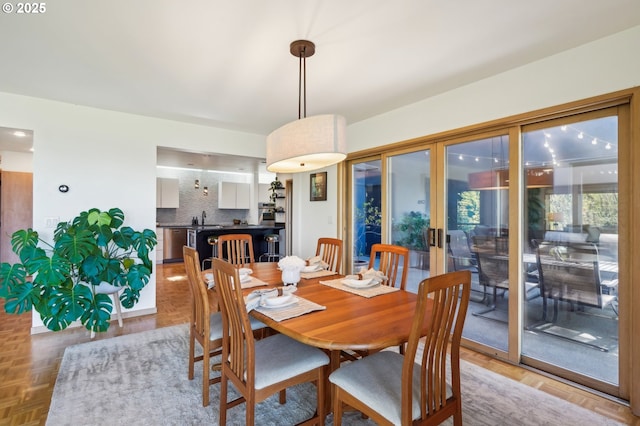 dining room with french doors