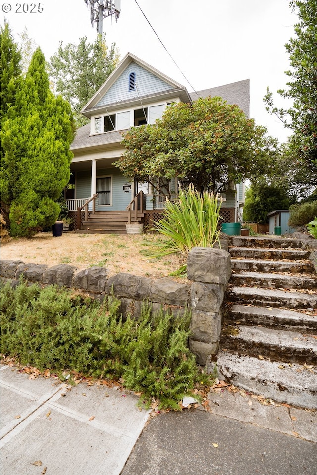 view of front of home with a porch