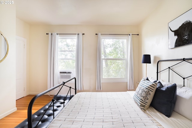 bedroom featuring light hardwood / wood-style flooring