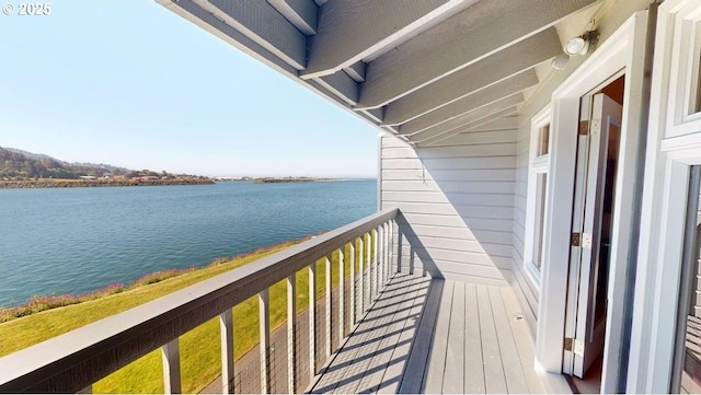 balcony with a water view