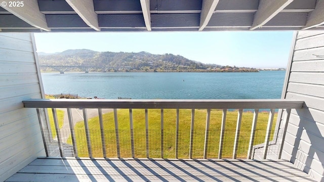 exterior space featuring a mountain view