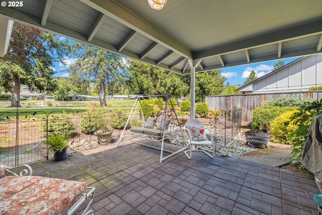 view of patio / terrace with fence