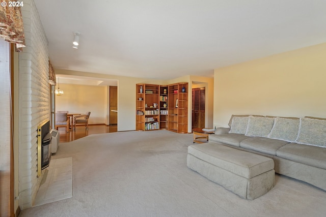 living room featuring carpet floors