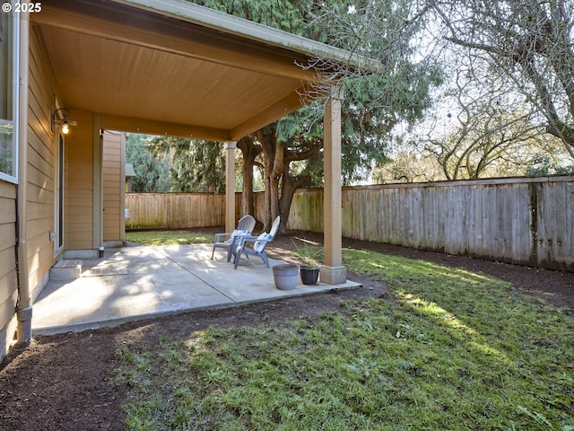 view of yard with a patio