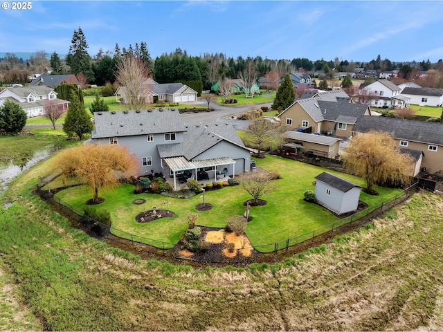 bird's eye view with a residential view