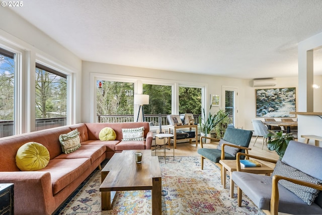 sunroom with a wall mounted AC