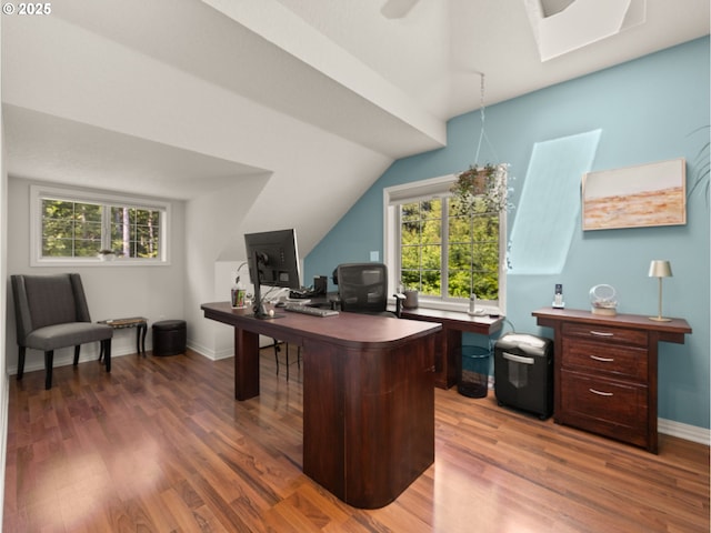 25210 E Arrah Wanna Blvd, Welches, OR 97067 - office space featuring light wood-type flooring, baseboards, and vaulted ceiling