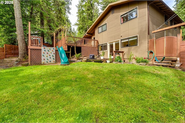 back of property with a deck