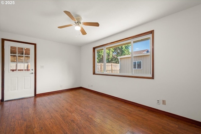 1209 NW 53rd St, Vancouver, WA 98663 - empty room featuring wood finished floors, baseboards, and a ceiling fan