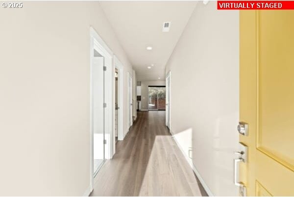 10587 SE Webelos Way, Happy Valley, OR 97086 - hall with wood finished floors and recessed lighting