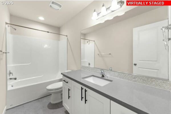 10587 SE Webelos Way, Happy Valley, OR 97086 - bathroom with vanity, bathing tub / shower combination, and recessed lighting