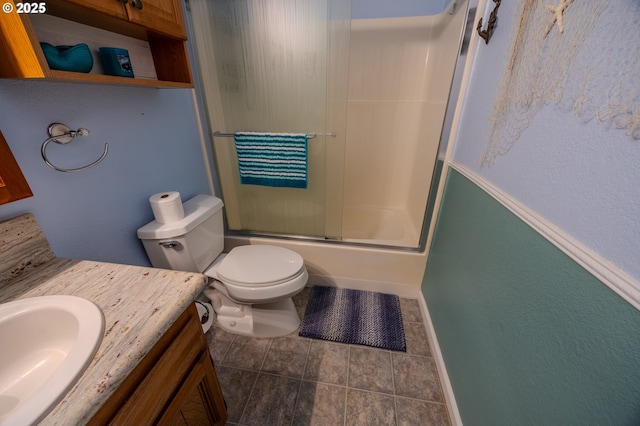 43605 State Highway 38 Unit 41, Reedsport, OR 97467 - full bath with vanity, combined bath / shower with glass door, and a textured wall