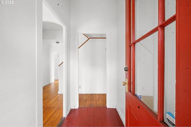 760 Jerome Ave, Astoria, OR 97103 - hallway with hardwood / wood-style floors and baseboards